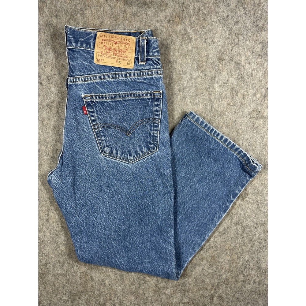 Levi's 517 Jeans Mens 30x27 Actual Blue Bootcut Denim W33 L30 Y2K